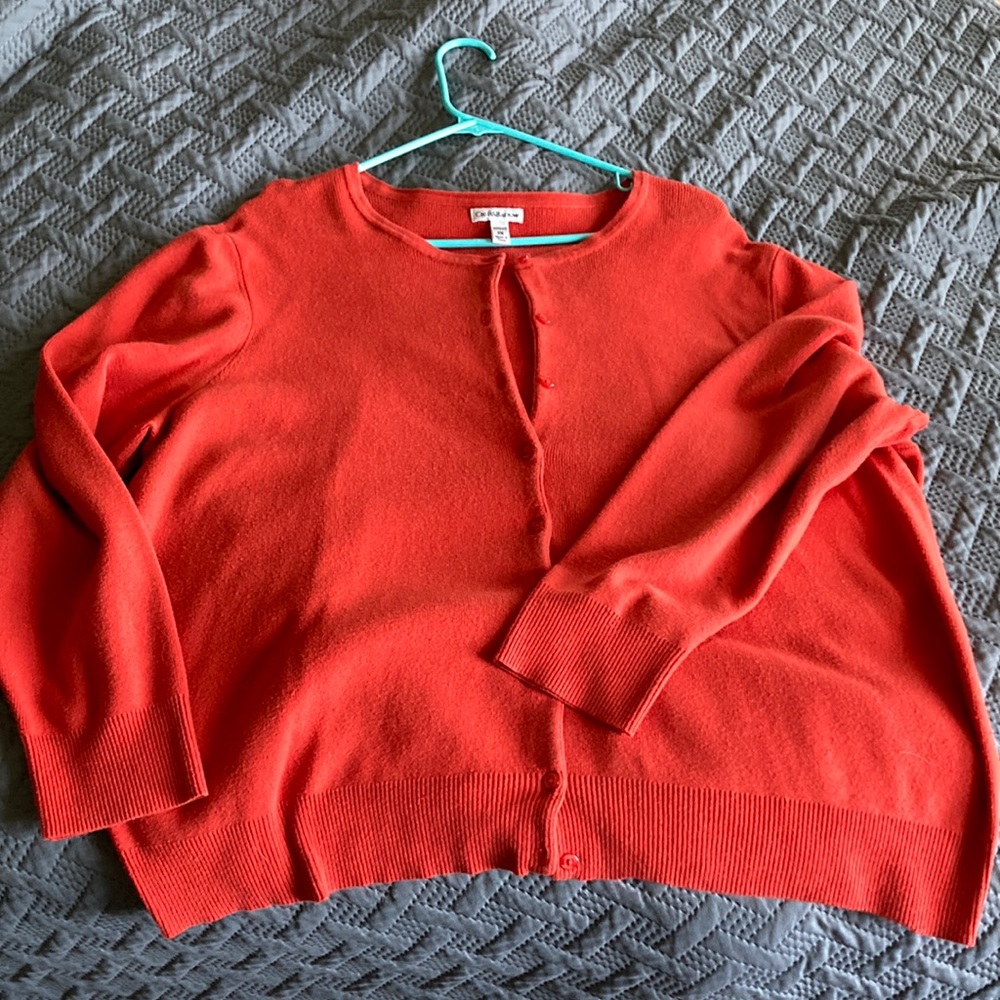 Red cardigan